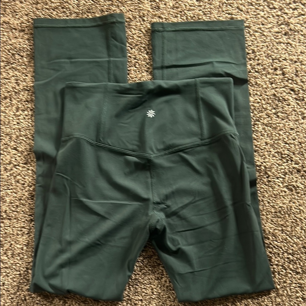 Athleta Forest Green Flared Leggings Small Petite